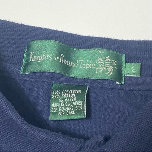 Vintage Knights Of Round Table Striped Color Block Polo Shirt Men's Size Large - Picture 8 of 15
